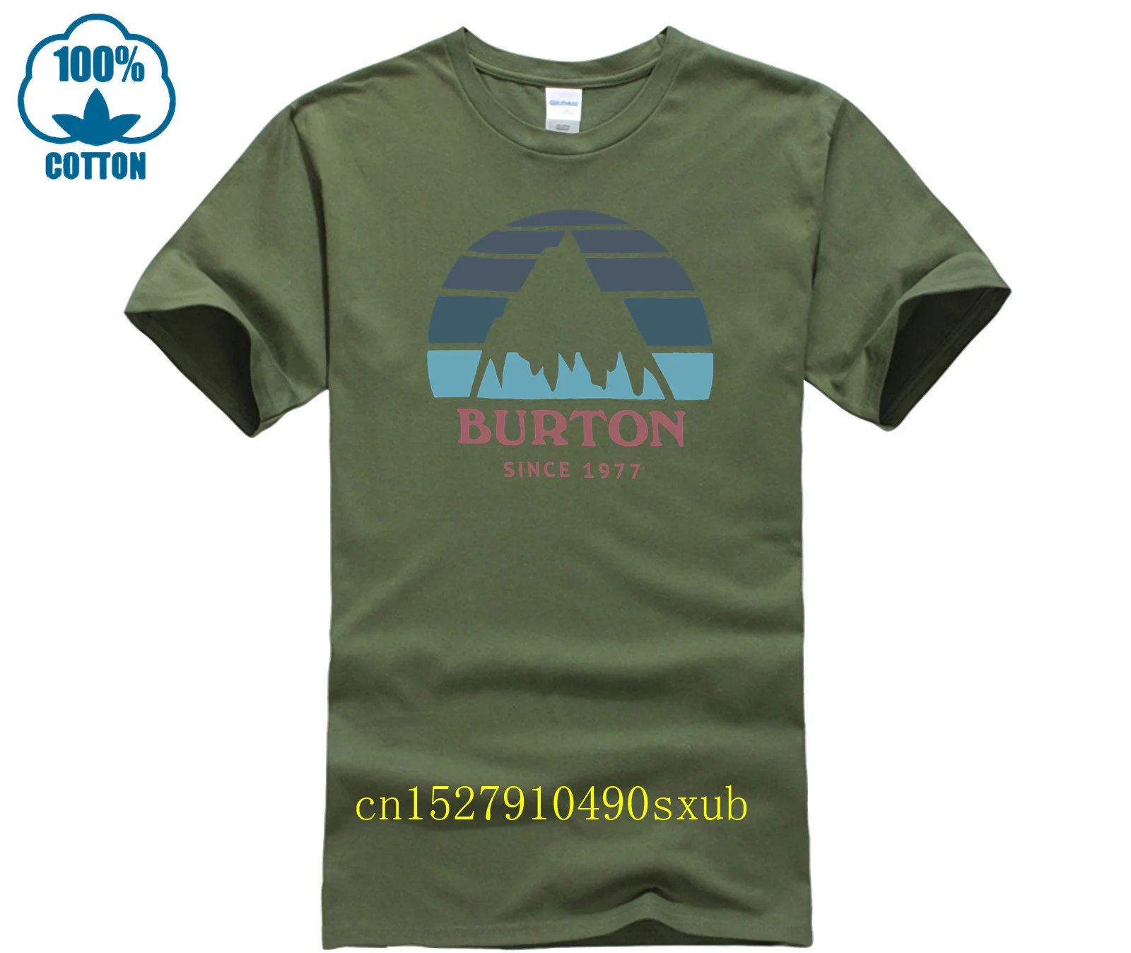 BURTON Funny Tee Shirt for Men Adult Crew Neck Short Sleeve T Shirts Adult Men\'s Plus Size 100% Cotton