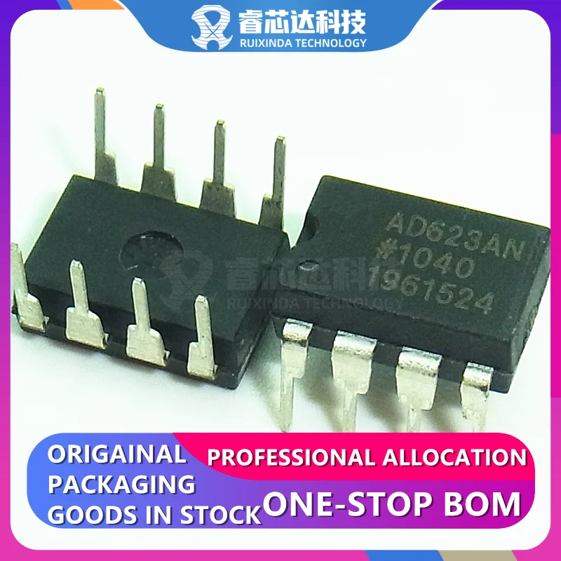 1PCS AD623ANZ DIP-8 Brand New Original Instrumentation Amplifier 1 Circuit Rail-to-Rail 8-PDIP