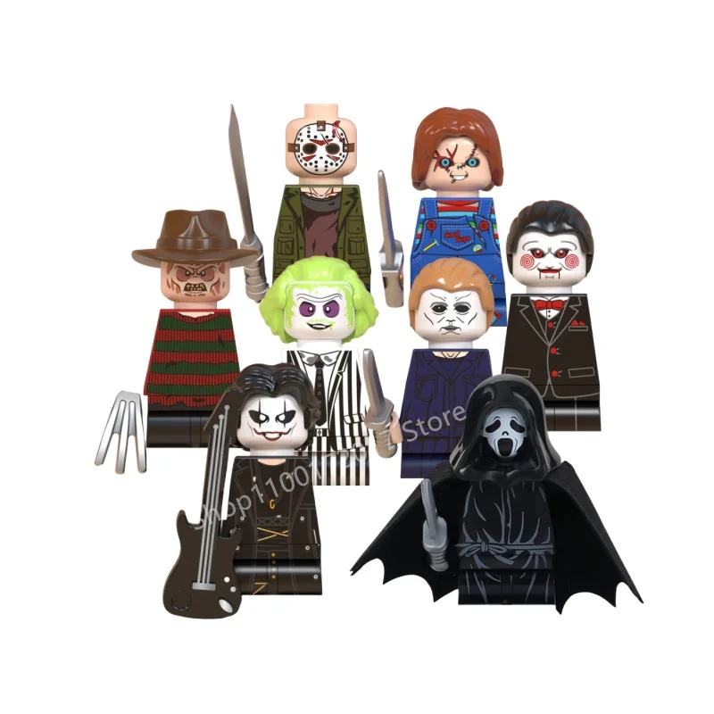 Halloween Horror Movie Figure Jack Sally Ghost Scream Killer Hannibal Vampire Queen Action Bricks character Assemble Gift Toys