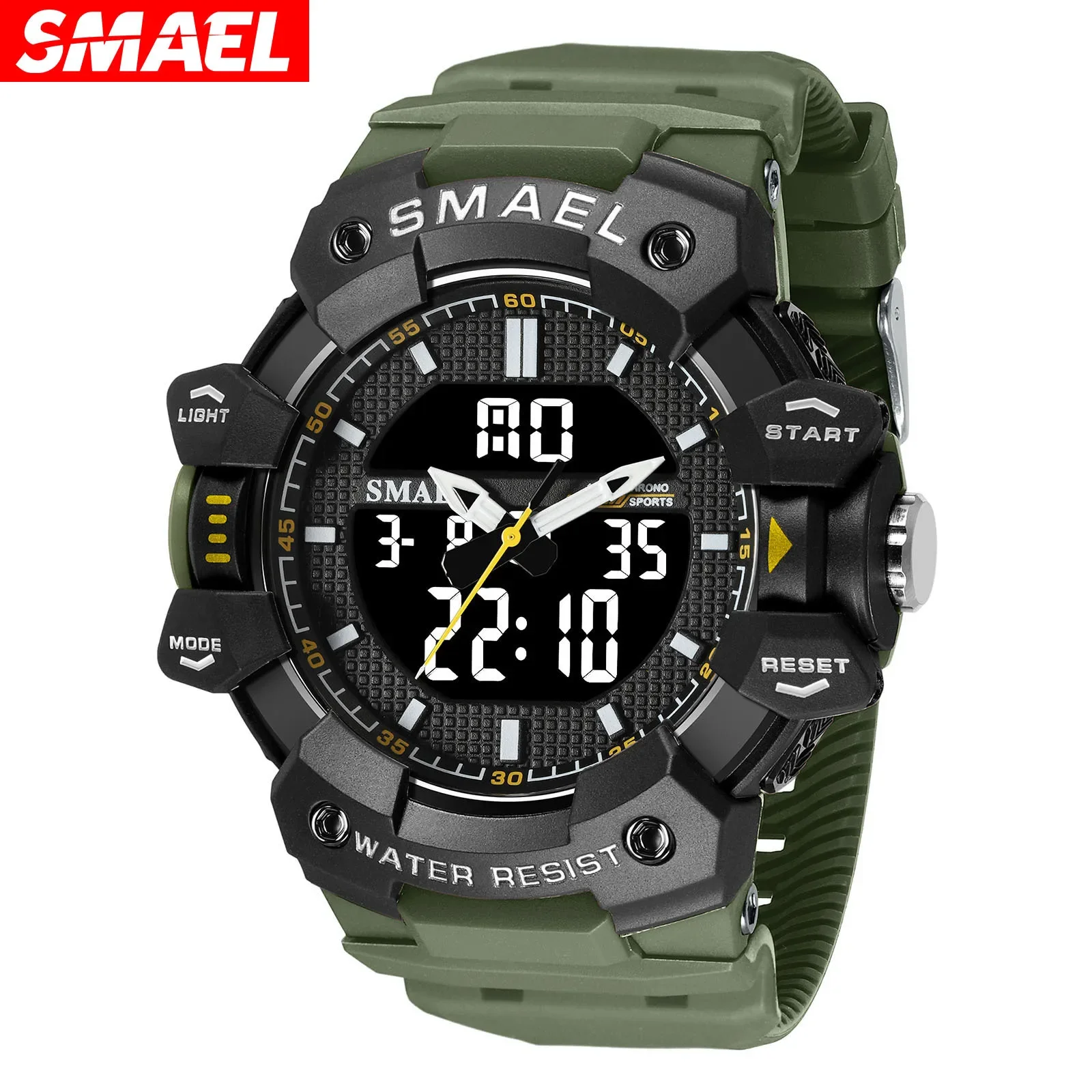 NEW SMAEL Men's Watches Popular Large Dial Multi-functional Outdoor Waterproof Student Sports Electronic Watch  Digital Wristwat