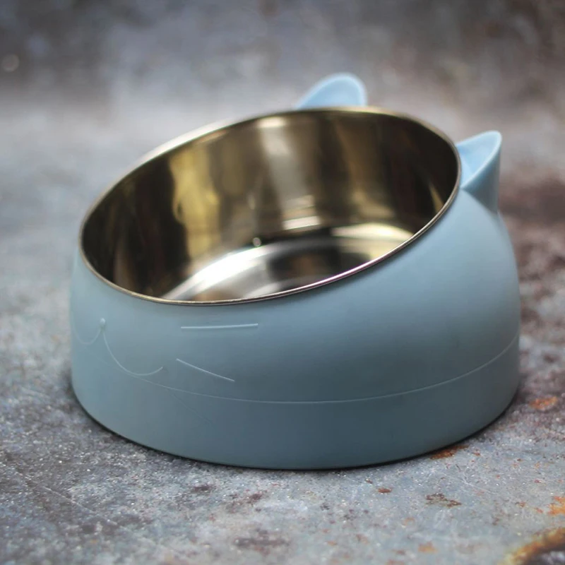 Cat Food Bowl, Stainless Steel Non-slip Cat Bowl, Tilted Feed Bowls, Cat Bowl Set, Cat Bowl, Cat Bowl, Water Feeding Bowl