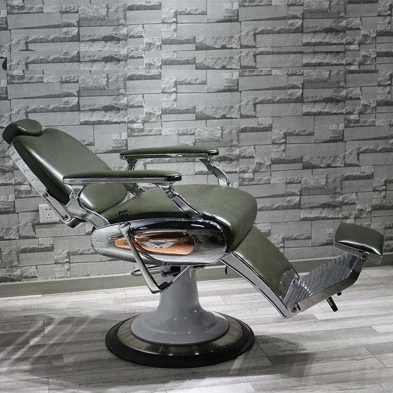 Retro Barbershop Hair Chair Recliner Luxury Barber Chairs Stylist Spa Hairdressing Barber Comfort Chaise Salon Furniture QF50BC