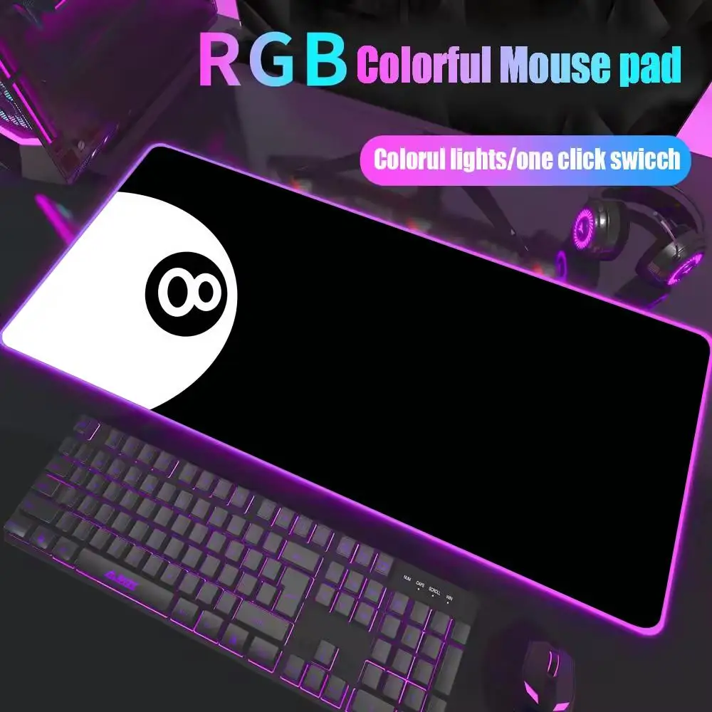 

Бильярд No. 8 ковриков для мыши XXL RGB игровой коврик для мыши аксессуары для геймеров большие коврики для мыши со светодиодной подсветкой коврик для ПК компьютерный настольный коврик с подсветкой