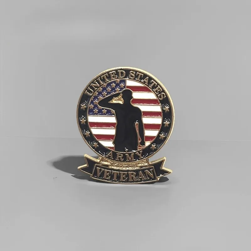 American Veterans Designed Metal Brooch Pin Souvenir Badge Collection Gift DIY Clothing Bags Hat Scarf T-shirt Jeans Accessory