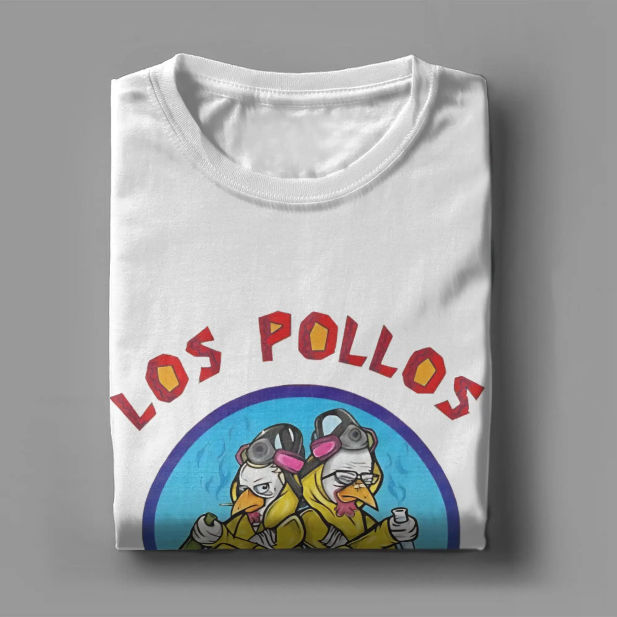 Men's Los Pollos Hermanos Breaking Chicken  Christmas  T Shirt Breakings Bad 100% Cotton Round Neck Tees Plus Size T-Shirt