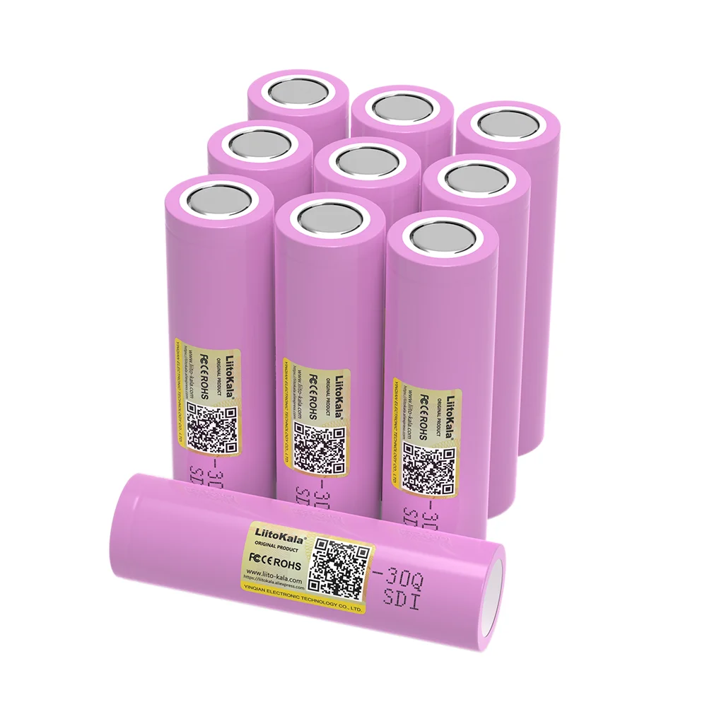 LiitoKala Original 3.7V 18650 INR18650 30Q 3000mAh lithium Rechargeable battery Discharge 15A 20A Batteries for Power tools