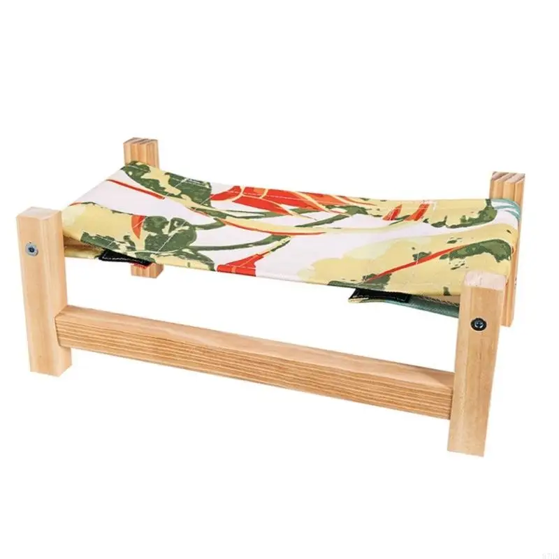 

Reptiles Hammock Bed With Soft Fabric Cover And Stable Wooden Frame For Lizards And Small Pet Resting Place Sunbath Bed 87HA