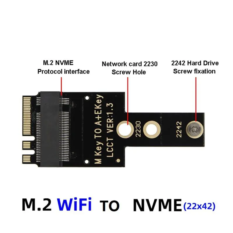 SWXF M.2 A+E Key to 2230 2242 NVME Adapter Card PCIE 3.0 X4 M.2 NGFF SSD Converter for Mini PC/Laptop/Industrial Storage