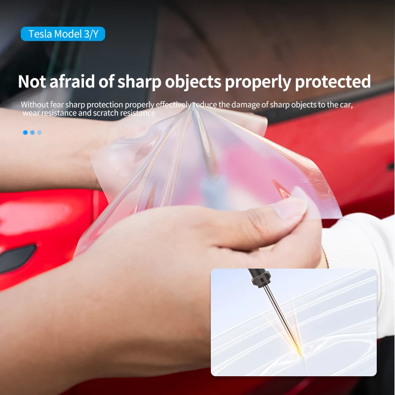 Short Transparent TPU Door Mudguard Film for Tesla 2024-25 Model 3 – Refit Paint Protection Sticker