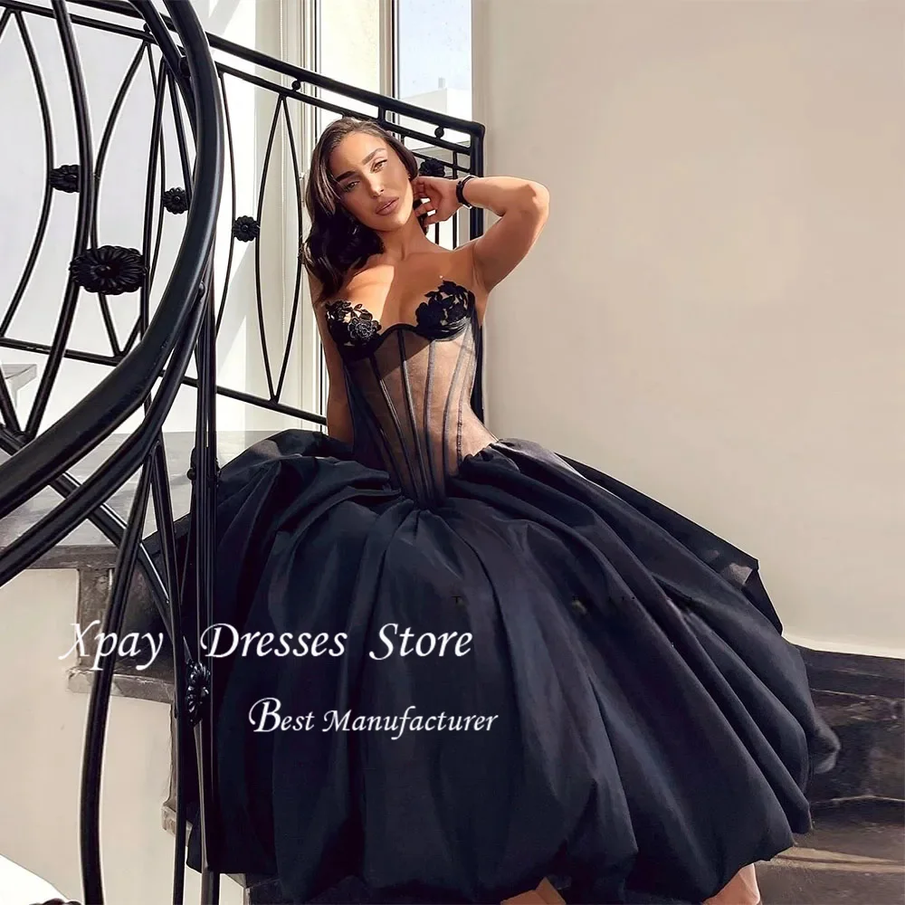XPAY Sexy Querida Preto Vestido de Baile A Linha Sem Mangas Vestido Especial Personalizado Vestido de Baile Formal плаajtiniaiч versaе