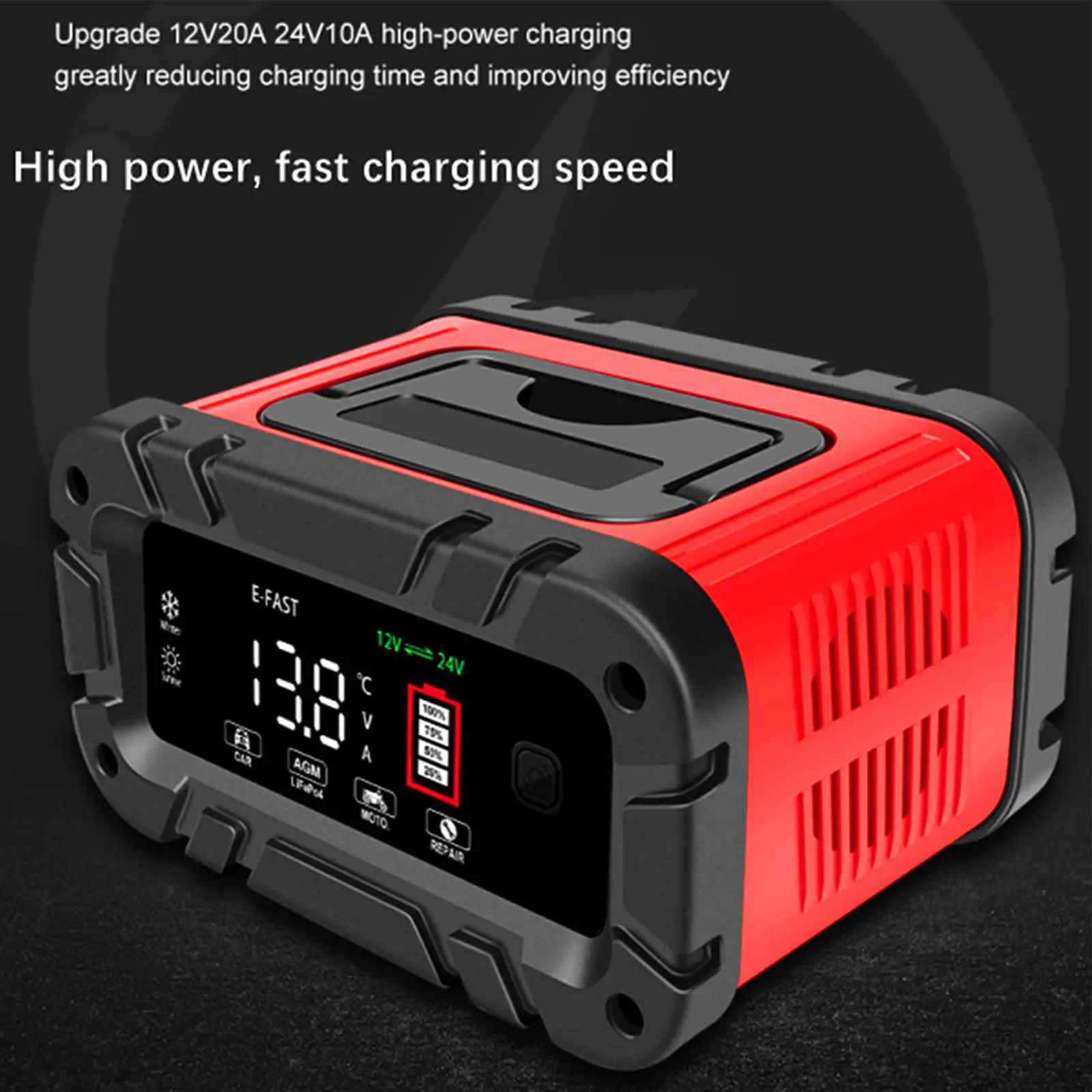 Generic Cars Battery Charger US Adapter Automatic Battery Maintainer Accessories for Semi Trailers Car Engineering Vehicles