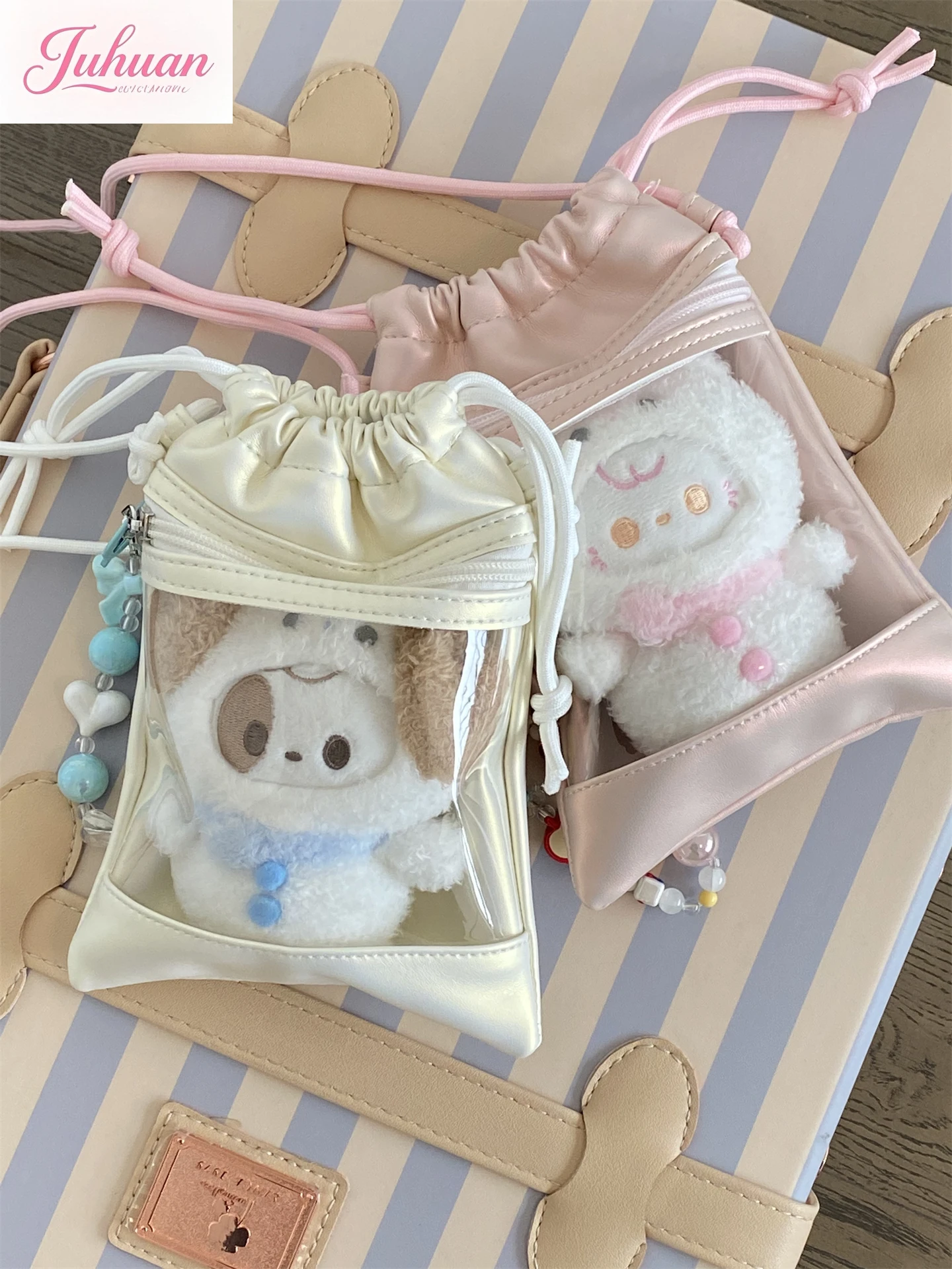 

Japanese Solid Color Drawstring Bag Small Mobile Phone Bags 10cm Baby Bag Ltabag Girl Cute Going Out Mini Messenger Bag Woman