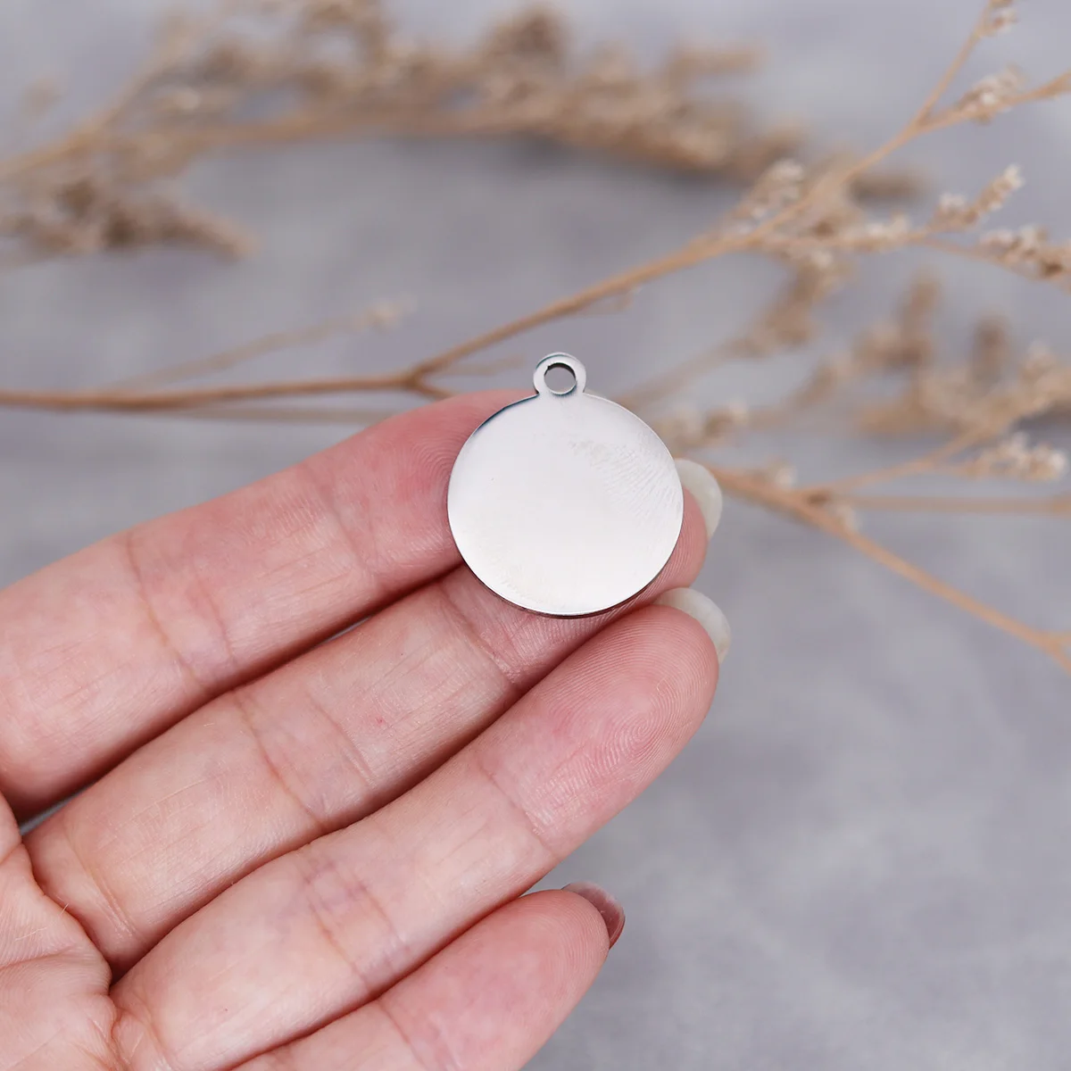 3 قطعة/الوحدة الإيمان صغيرة مثل بذور الخردل يمكن أن تتحرك الجبال محفورة بالليزر الفولاذ المقاوم للصدأ عالية البولندية مرآة سطح المعلقات #5