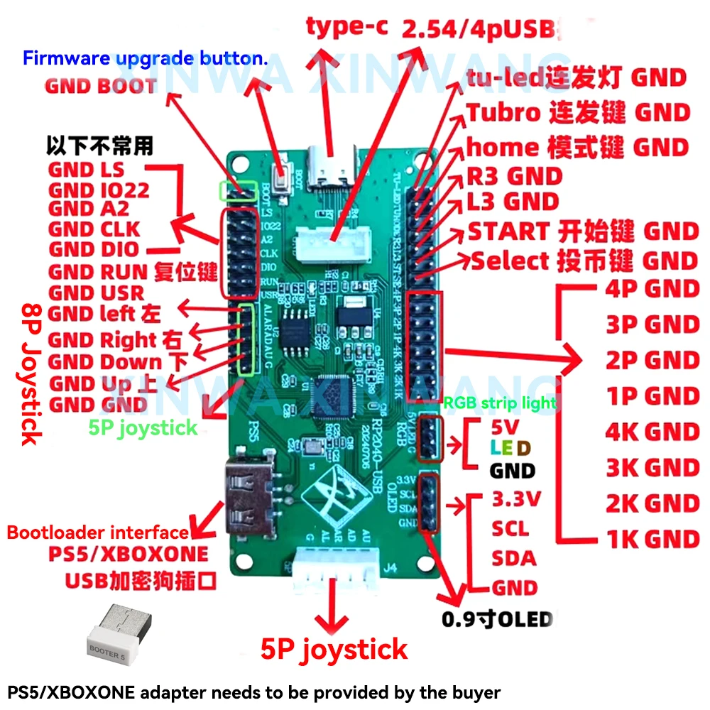 USB صفر تأخير التشفير عصا التحكم Hitbox التوت بي بيكو لوحة تطوير لعبة الورق تحكم ل Xboxone Ps5 PS4 الكمبيوتر التبديل #3