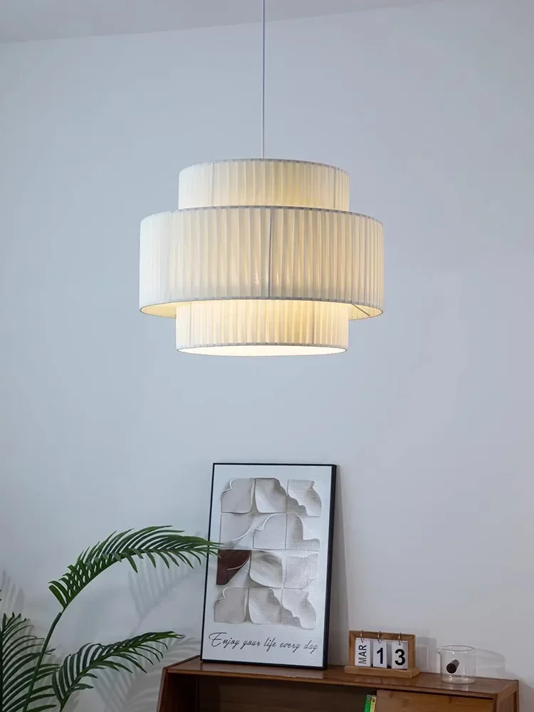 Lampade a sospensione in tessuto nordico lampadario camera da letto ristorante minimalismo bianco appeso Led sospendere decorazioni per la casa lampade infissi