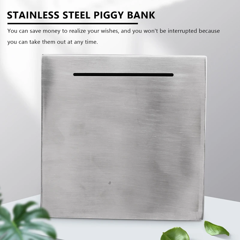 ABYN-Safe Piggy Bank Made Of Stainless Steel,Safe Box Money Savings Bank For Kids,Can Only Save The Piggy Bank That Cannot Be Ta