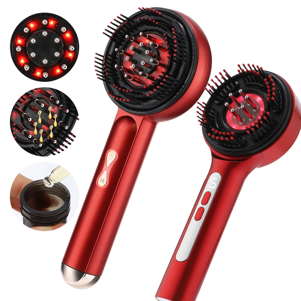 

Electric Scalp Massager Comb 3/5 Speed Hair Oil Applicator Kneading Scratching Brush Cordless Stress Relief Head Massager
