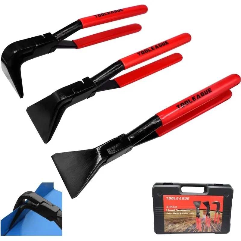 3 Pieces Hand Seamers Sheet Metal Tools,45°and 90°Sheet Metal Bending Pliers Set for Flattening Metal, Metal Bender Tool