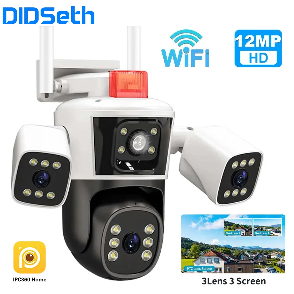 camera panoramica de grande angular didseth ptz vigilancia de video cctv ai tracking wi fi lens 6k 12mp ip zicht 01