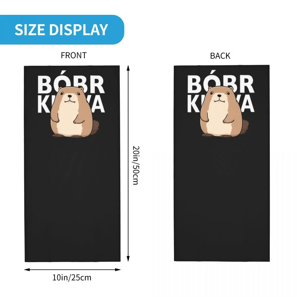 Badass Bobr Kunwa Funny Beaver Bandana Neck Gaiter Printed Motor Motocross Face Scarf Cycling Face Mask Hiking Unisex Adult