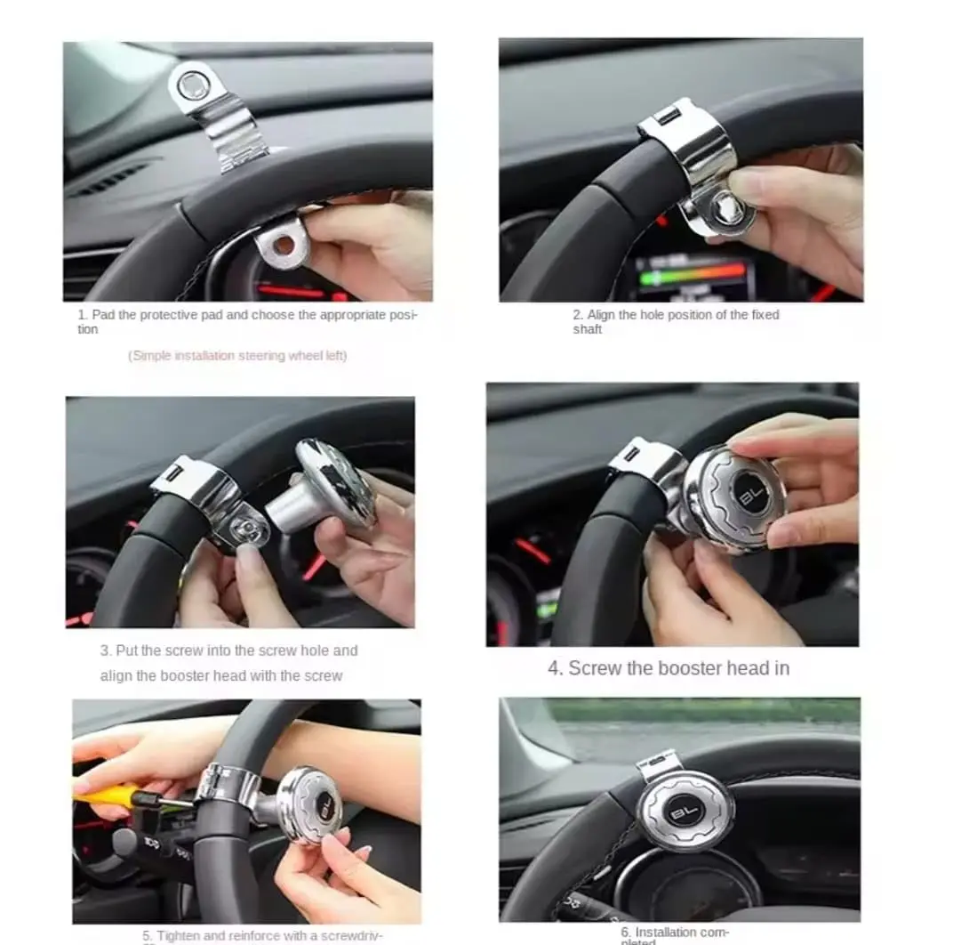 360 °   Perilla giratoria para volante de rotación, mango de refuerzo Universal para coches/semitaminhões/carreteros elevadores, accesorio esencial para automóvil