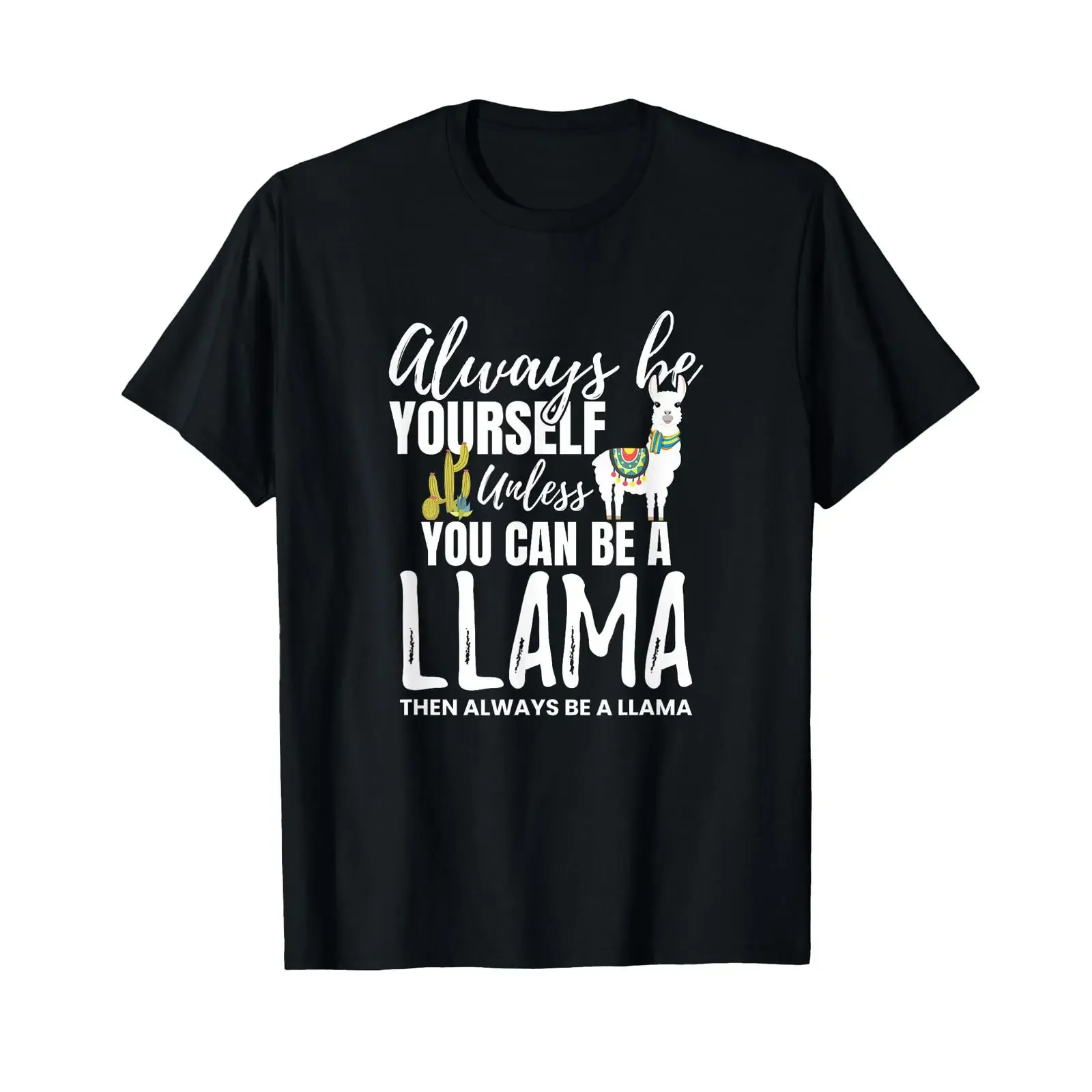 Always Be Yourself Unless U Can A Llama T Shirt vintage Washed Top For Everyday Wear Versatile Comfortable Casual fashion