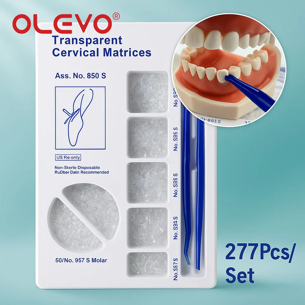 

277 Pcs/Box Dental Matrix Set Kerr Style 850S Transparent Cervical Matrices for Composite Gingival Dentistry Filling Tools