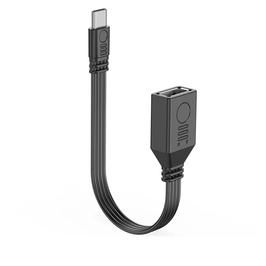 شقة C-نوع USB إلى OTG كابل USB 5-30 سنتيمتر مناسبة للهواتف أجهزة الكمبيوتر وظيفة TYPE-C 90 درجة ذكر إلى USB 2.0 شاحن أنثي