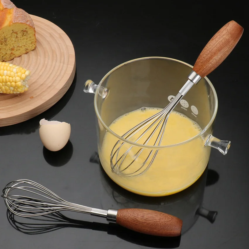 VIMACO® Balloon Whisk Stainless Steel 304 18/8 Wire with solid wood handle Beater Kitchen Cooking Tool for Egg