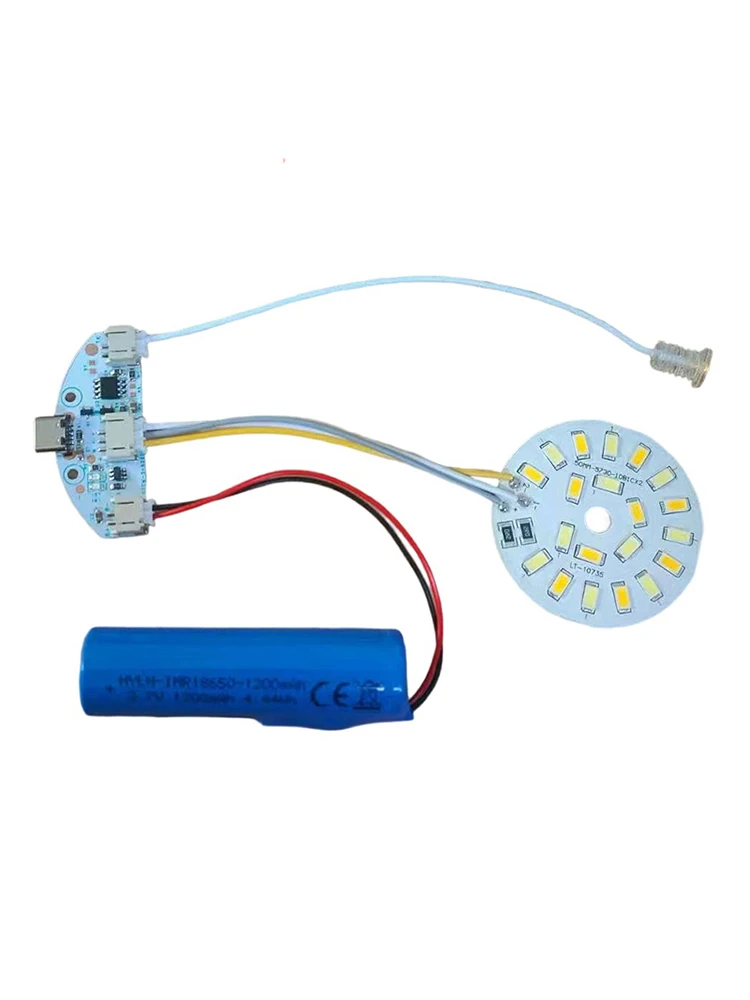 5 pièces DC3.7V Source de lumière d'entrée panneau de lumière LED contrôleur de gradation 10W 50MM avec interrupteur tactile et Port de charge type-c.