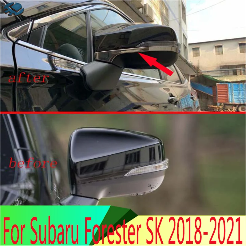 For Subaru Forester SK 2018-2021 Decorate Accessories Stainless Steel Side Mirror Rear View Wing Chrome Cover Trim