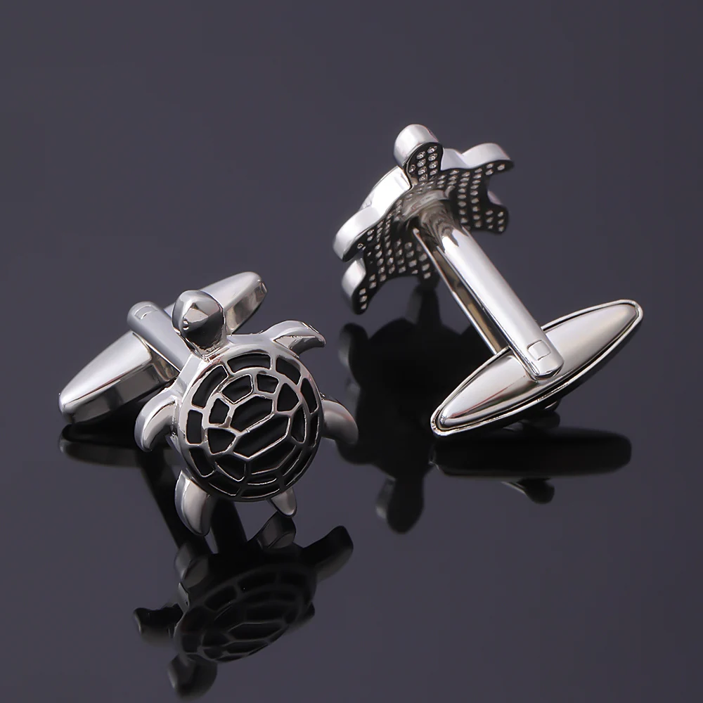 Mens Sea Turtle Shaped Cufflinks Red Blue Green Black Color Enamel Tortoise Sleeve Button