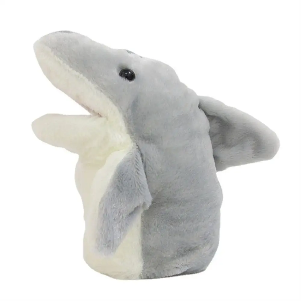 Marioneta de tiburón de Animal de peluche interactiva para padres e hijos, muñeco de mano, animales de peluche, marioneta de mano, juguete de peluche para contar historias, juguete para niños