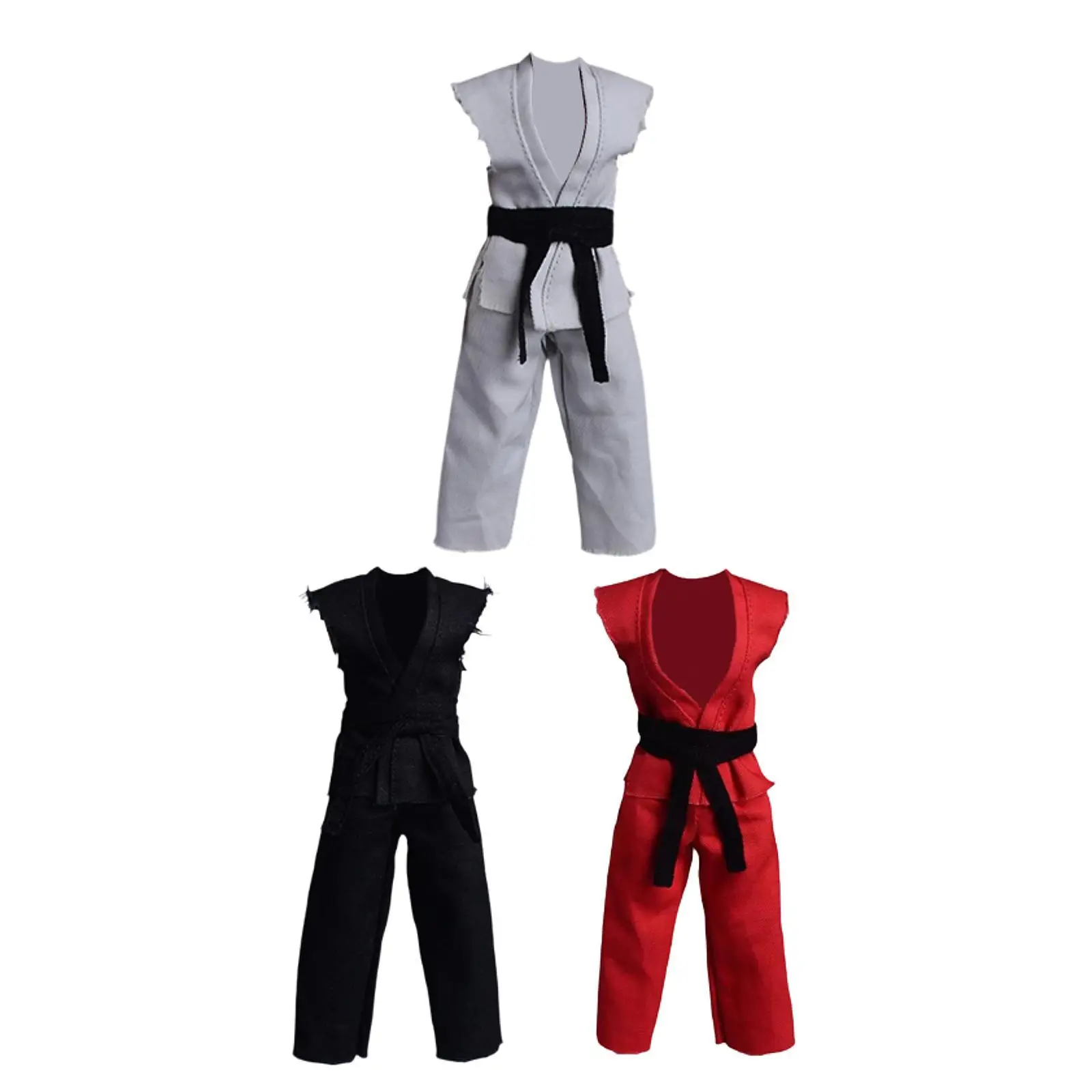 ชุดกิโมโนสำหรับตุ๊กตาแอคชั่นฟิกเกอร์ขนาด 1/12  งานแฮนด์เมด อุปกรณ์เสริม DIY ชุดแต่งตัวตุ๊กตาจิ๋ว  ชุดยูโดสำหรับตุ๊กตาขนาด 6 นิ้ว