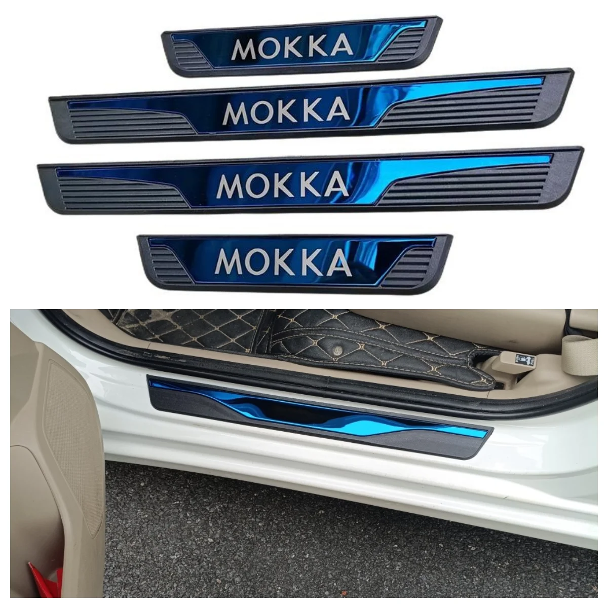 For Opel Vauxhall Mokka 2013-2023 2024 2025 2026 2027 Car Door Sill Plate Stainless Steel ABS Cover Interiors Sticker Auto Parts