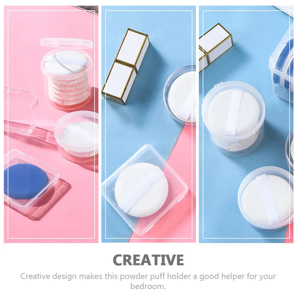 

Набор из 8 премиальных контейнеров для спонжей и пуховок: настольный органайзер для путешествий, держатель для спонжей и пуховок, футляр для косметических спонжей