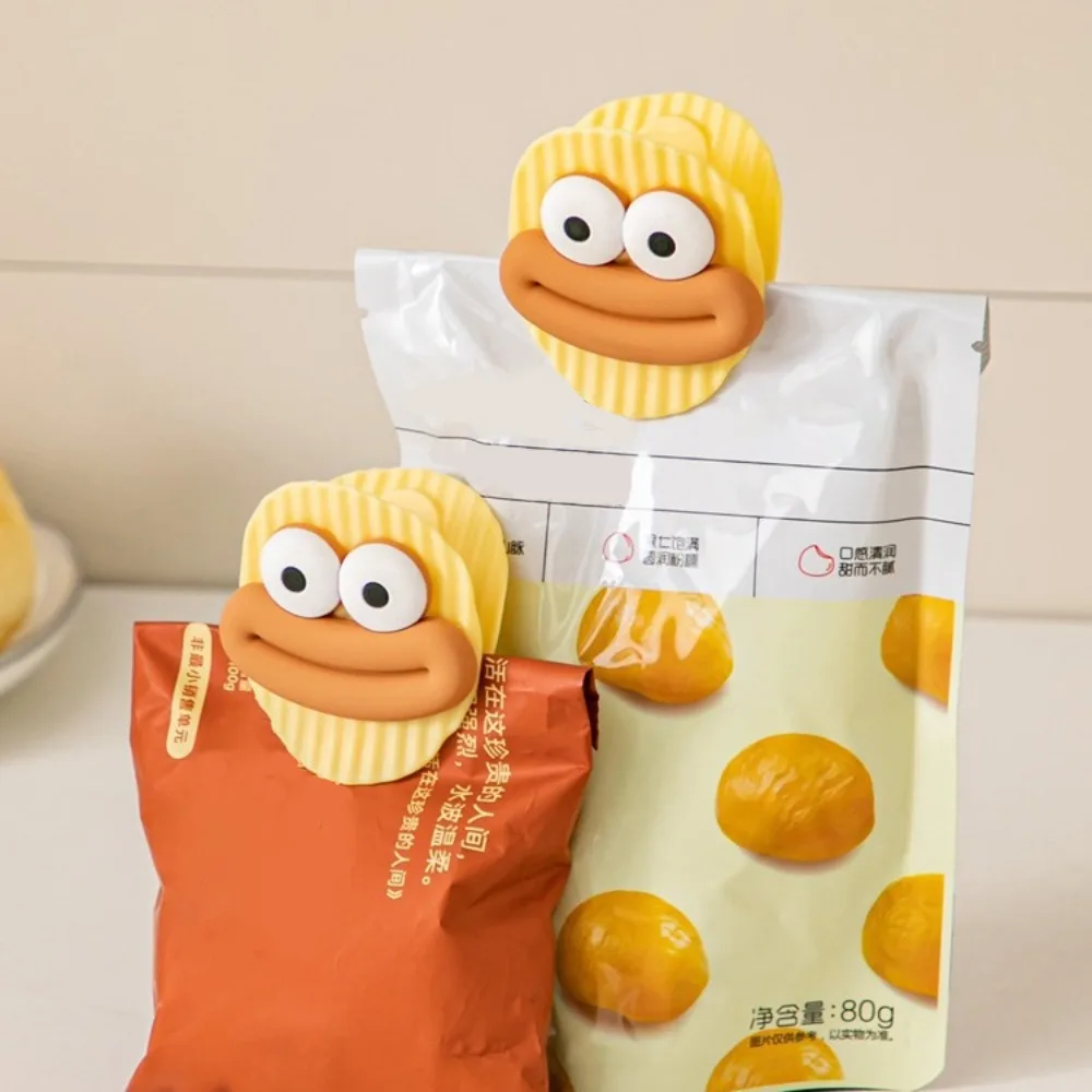 Large Opening Snack Bag Clip Non-slip Teeth Potato Chip Shape Kitchen Food Sealing Clip Cute Funny Moisture-proof Sealing Clip