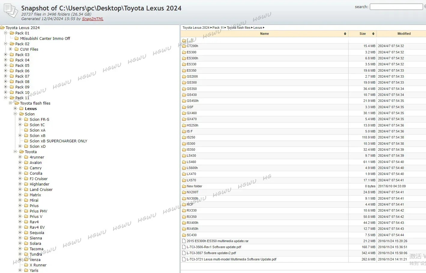 For Toyota&Lex.us ECU STOCK and MOD Files.CUW .BIN Files 20779 Files SIZE : 26.5GB