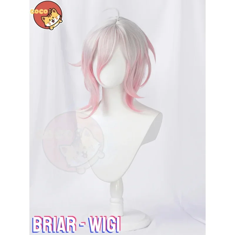 FC6Briar Cosplay Peruca Jogo LOL The Restrained Hunger Cosplay Briar Peruca Branco Misto Rosa Curto Peruca Cosplay CoCos @ FC8!
