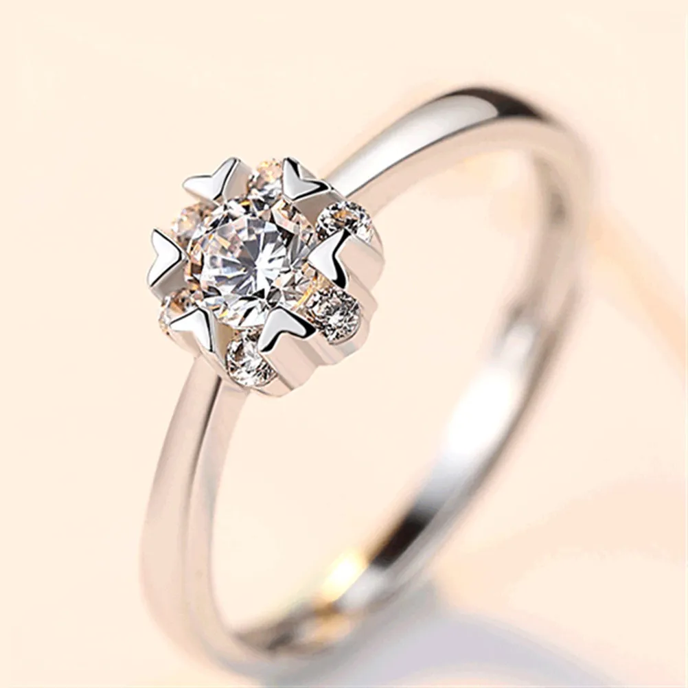 Rhinestone Rings for Women – Elegant Diamond-Style Silver Party & Engagement Jewelry, 2-Pack