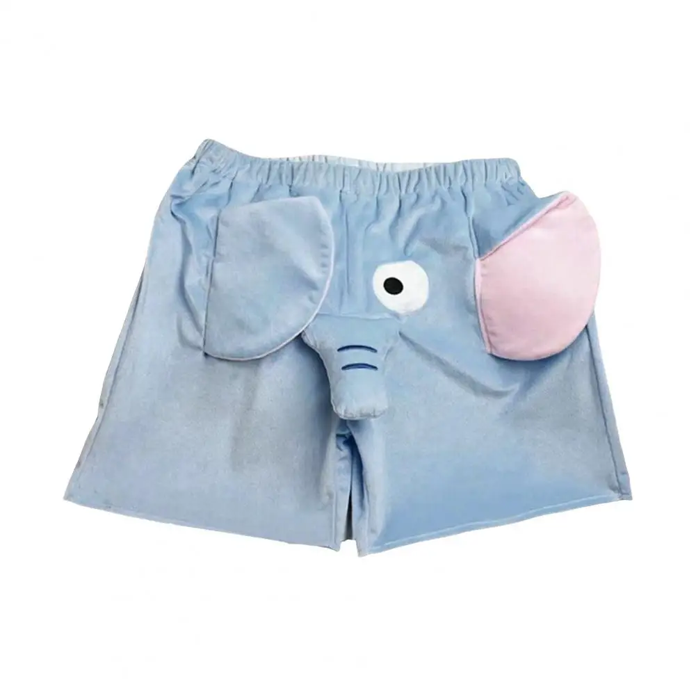 Men Lounge Pants 3d Cartoon Elephant Decor Couple Pajama Shorts Soft Breathable Unisex Summer Homewear Sleepwear for Comfort