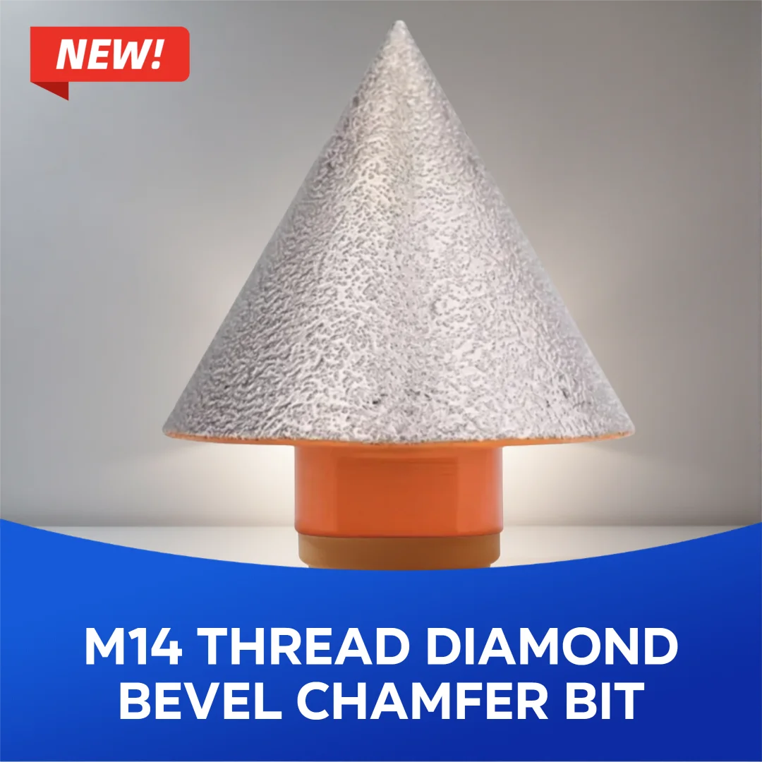 

1PC M14 Thread Diamond Bevel Chamfer Bit, For Tile Cutter, Marble, Concrete & Stone Milling, Polishing, Hole Drilling Grinder To
