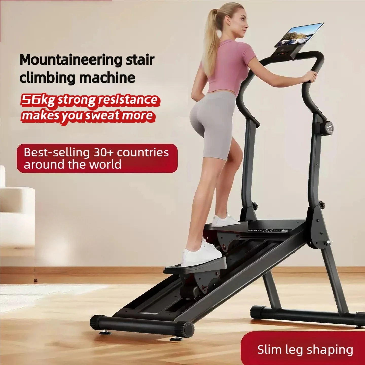 

2026 8 Levels Magnetic Resistance Foldable Stair Climber Rear Wheel Drive Trainer