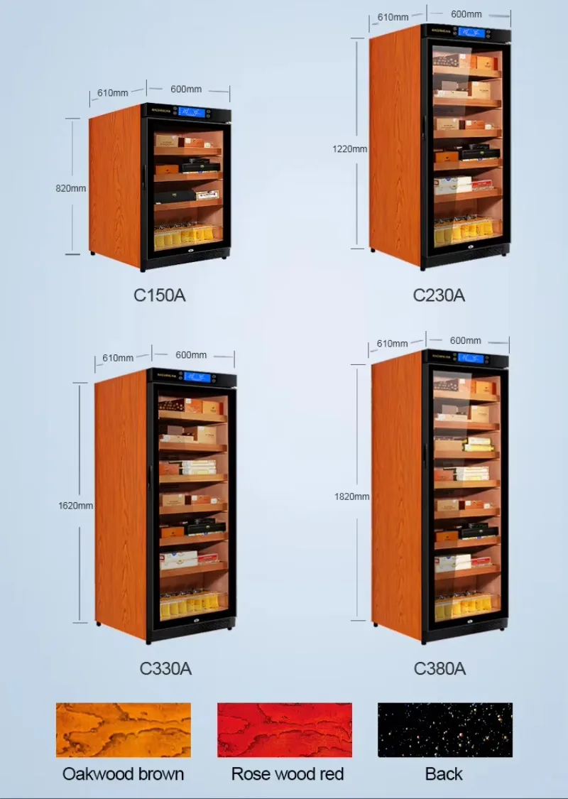 Raching Humidificador de cigarros eléctrico de tamaño pequeño C150A Gabinete de cigarros humidificador de filete húmedo negro marrón