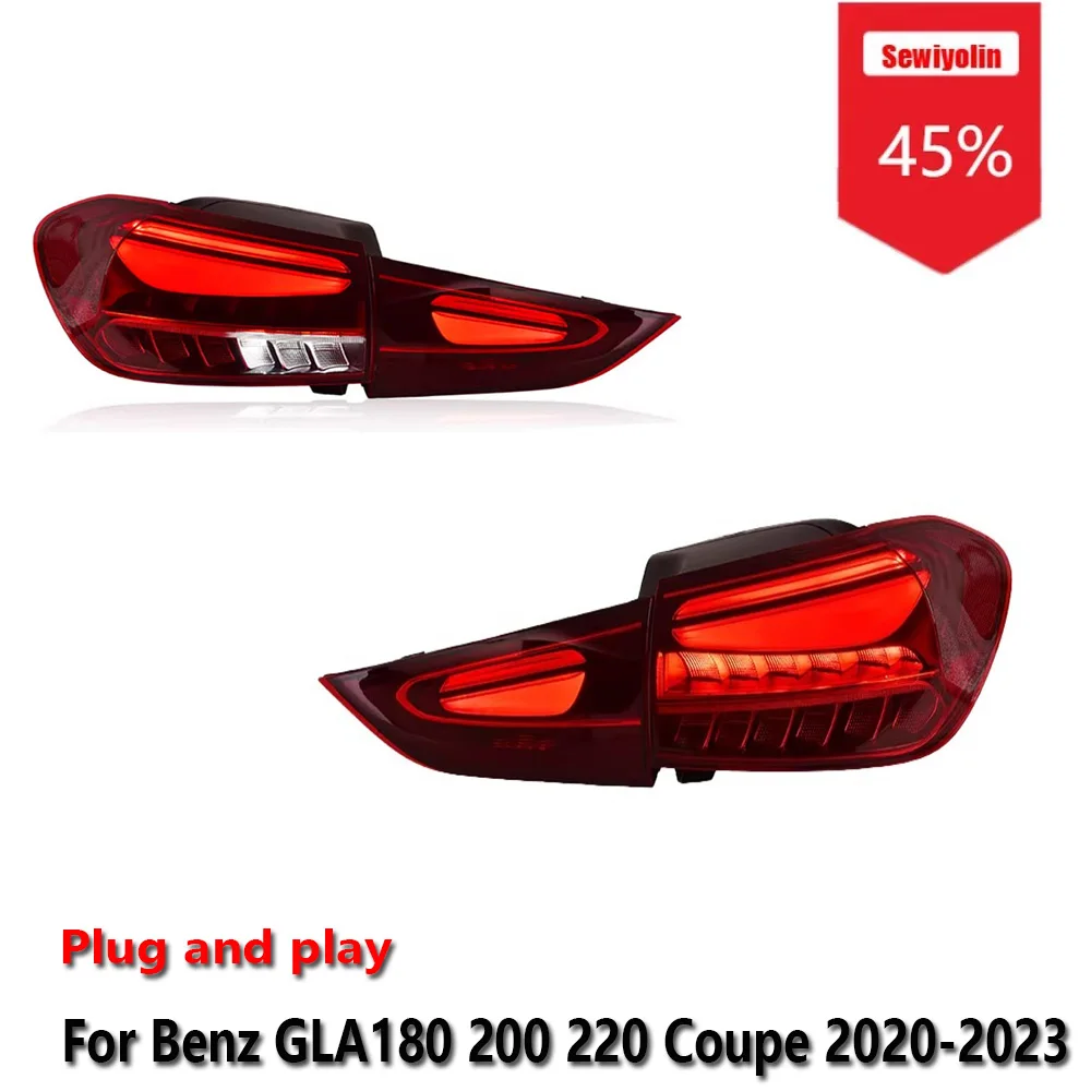 

Sewiyolin Car LED Tail Light Accessories For Benz GLA180 200 220 Coupe 2020-2023 DRL Brake Turn Signal Lamp Plug and Play