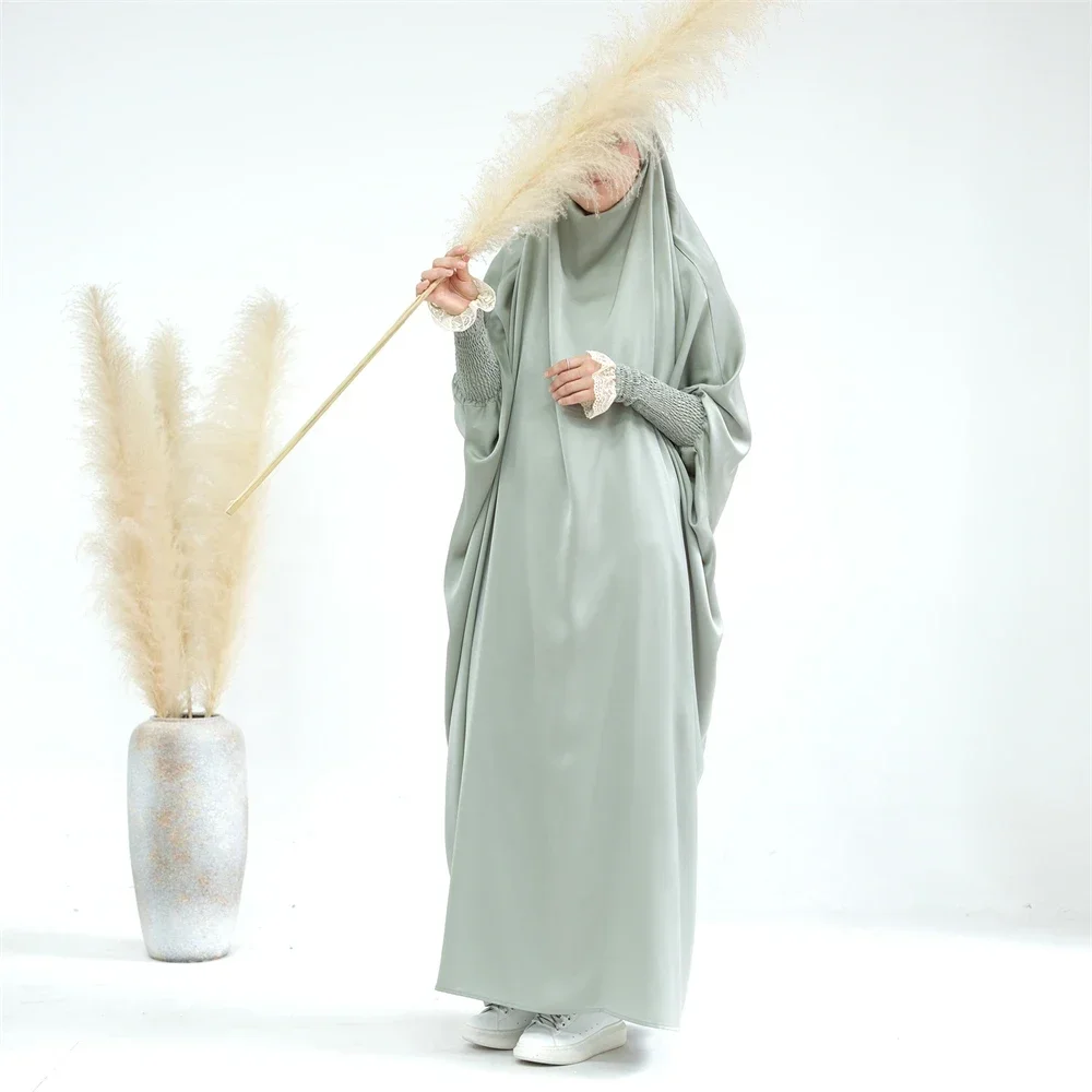 

Eid Ramadan Hooded Abaya Women Muslim One Piece Prayer Garment Overhead Burqa Kaftan Islamic Clothing Arabic Robe Jalabiya Gown