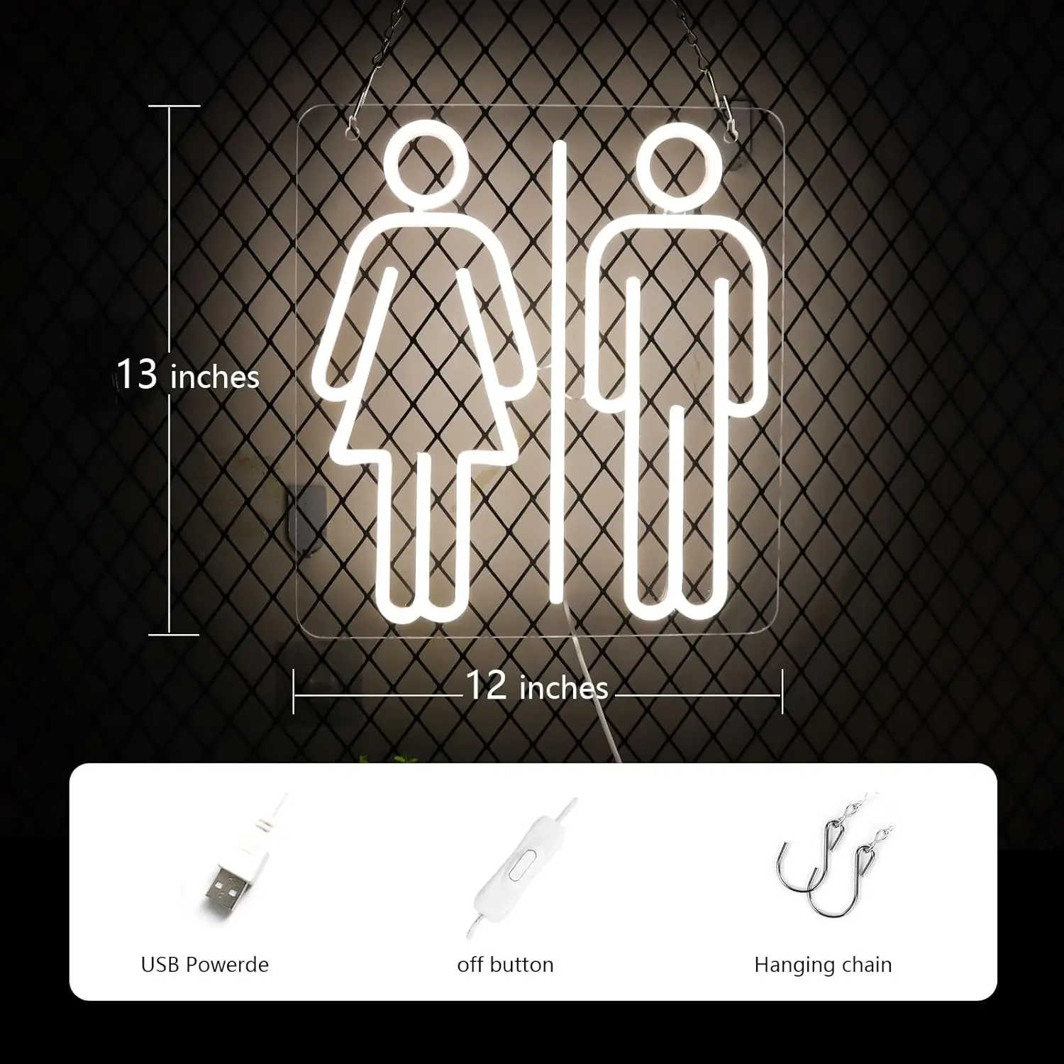 المراحيض علامات النيون الأبيض مصباح ليد يصل علامة جدار ديكور لعلامات الأعمال Led مناسبة للحمام مرحاض عيد الميلاد عيد ميلاد P