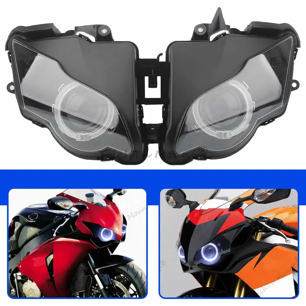 For Honda CBR1000RR 2008-11 High Low Beam Moto Headlamp LED Headlight Assembly Custom Angel Devil Eyes Projector HID Head Light