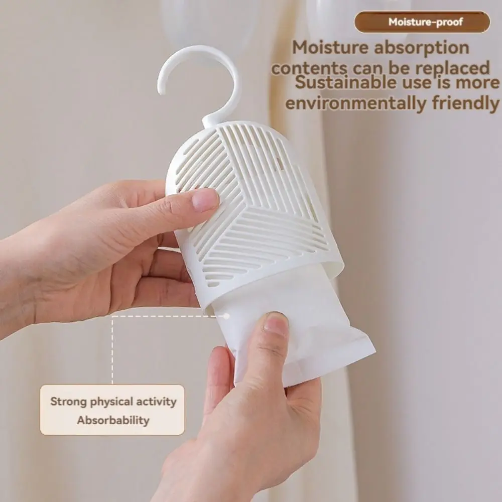 Reusable Clothes Dehumidification Box Anti-Mold Moisture-proof Dehumidifier Packs Hanging with Water Collector&Hook