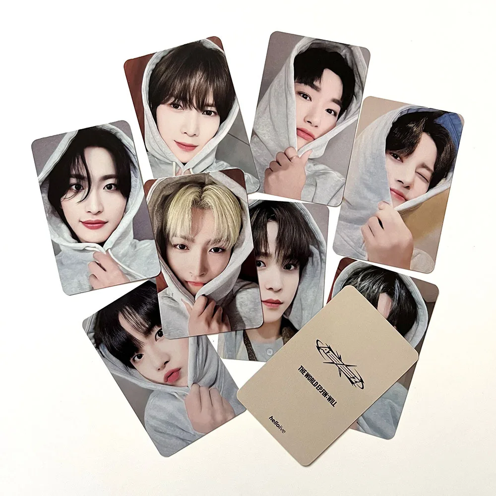 8Pcs/Set KPOP ATEEZ THE WORLD EP FIN WILL Album Photo Card Jongho Seonghwa Mingi Ver Selfie Lomo Cards Fans Gifts